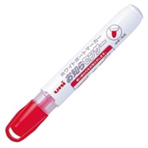 （まとめ）三菱鉛筆 ボードマーカーお知らセンサー 中字丸芯 赤【×30セット】