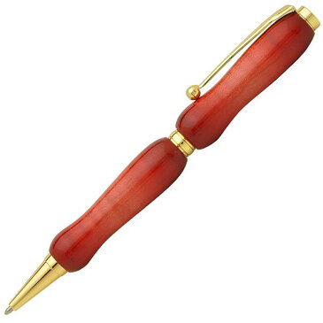 【ポイント10倍】日本製 Air Brush Wood Pen キャンディカラー ボールペン(ギター塗装)【クロスタイプ/芯：0.7mm】Red/カーリーメイプル