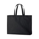 (まとめ) TANOSEE 不織布バッグ 大 ヨコ530×タテ400×マチ幅120mm ブラック 1パック(10枚) 【×2セット】(3)