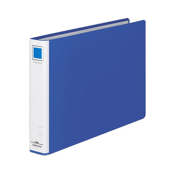 (まとめ) コクヨ リングファイル PPフィルム貼表紙 A4ヨコ 2穴 220枚収容 背幅45mm 青 フ-435B 1冊 【×..