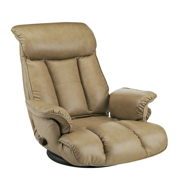 スーパーソフトレザー座椅子/フロアチェア 【キャメル】 張地：合成皮革/合皮 肘付き ハイバック 日本製 『昴』 【完成品】【代引不可】