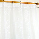 フロッキーレースカーテン / 2枚組 100×223cm / ホワイト 洗える ツリーシルエット 『フロッキーコダチ』 九装
