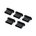 (まとめ) サンワサプライ タイプCコネクタキャップ TK-CAP6BK 【×10セット】(2)