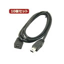 変換名人 10個セット miniUSB延長ケーブル(90cm)フル結線 USBM5/CA90FX10(2)