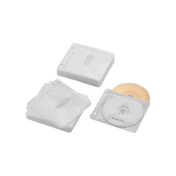 (まとめ)エレコム Blu-ray・CD・DVD対応不織布ケース 2穴 CCD-NBWB120WH【×5セット】