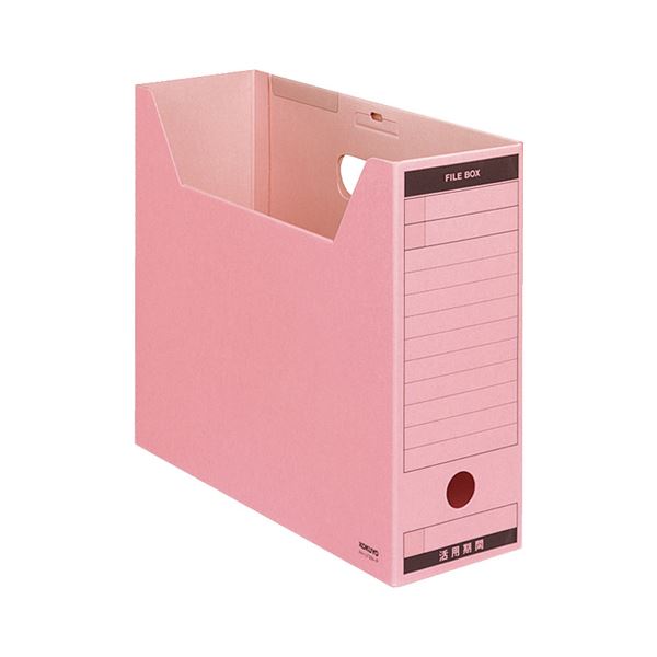 (まとめ) コクヨ ファイルボックス-FS(Bタイプ) A4ヨコ 背幅102mm ピンク フタ付 A4-LFBN-P 1パック(5冊) 【×3セット】