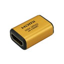 (まとめ)HORIC HDMI中継アダプタ ゴールド HDMIF-027GD【×10セット】(2)