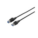 (まとめ) バッファロー ユニバーサルコネクター USB3.0 スリムケーブル (A)オス-(B)オス ブラック 2m BSUABSU320BK 1本 【×4セット】(2)