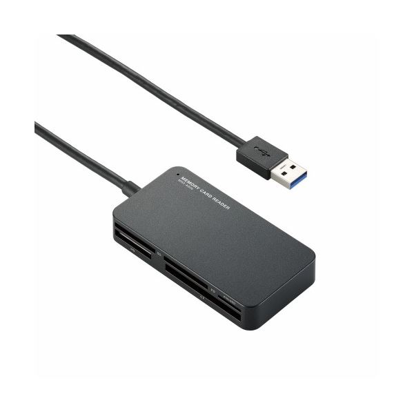 (まとめ)エレコム USB3.0対応メモリリーダライタ MR3-A006BK【×2セット】