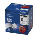 ブラザー工業 TZeテープ ラミネートテープ(白地/黒字) 9mm 5本パック TZe-221V