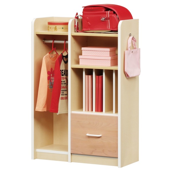 【ポイント10倍】ランドセルラック 収納棚 幅74cm ナチュラル 引き出し収納付き 木製 日本製 国産 収納ラック 収納家具 子供部屋家具 ANJU あんじゅ 完成品 玄関渡し【代引不可】