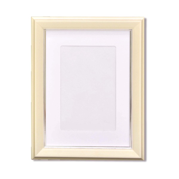 カラー 遺影額 〔 キャビネ クリーム 〕 仏事用額 葬儀額 スタンド付 フレーム 額縁 額