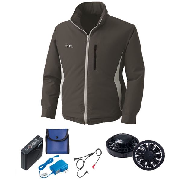 KU90520 空調服 R ポリエステル製フード付き FAN2200B・RD9261・LISUPER1セット チャコール 4L