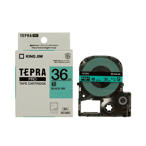 (まとめ) キングジム テプラ PRO テープカートリッジ パステル 36mm 緑/黒文字 SC36G 1個 【×5セット】 (まとめ) キングジム テプラ PRO テープカートリッジ パステル 36mm 緑/黒文字 SC36G 1個 【×5セット】