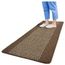 【12個セット】 シンプル キッチンマット/台所マット 【60×180cm ブラウン】 長方形 洗える 防滑加工 『オカ 優踏生』(3)