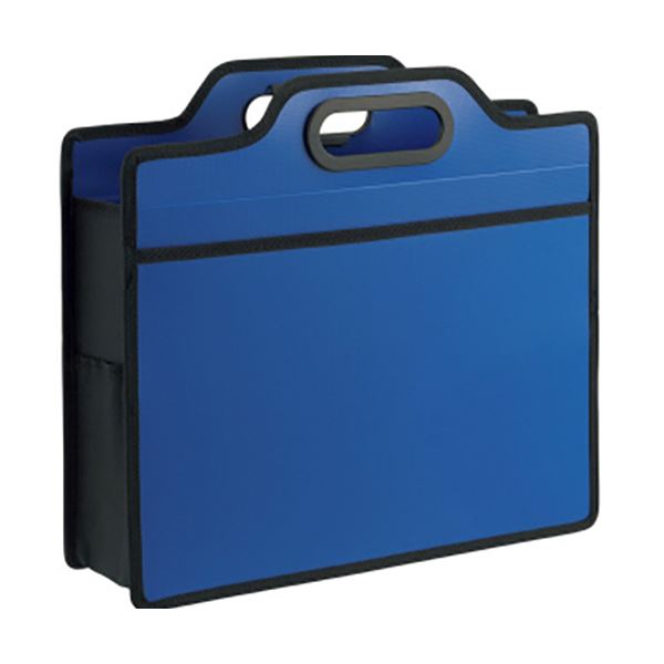 （まとめ）ライオン事務器 オフィスキャリングバッグ（ビジカル）タテ330×ヨコ365×厚さ110mm ブルー BK..