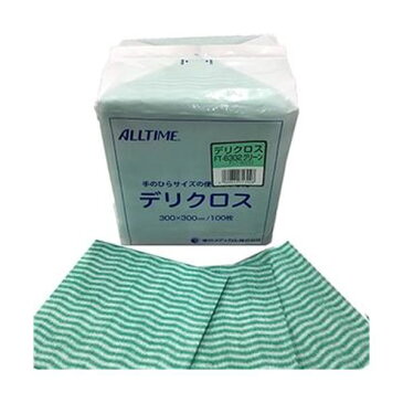 【ポイント10倍】(まとめ)東京メディカル デリクロス 30×30cm グリーン FT-6302 1パック(100枚)【×20セット】
