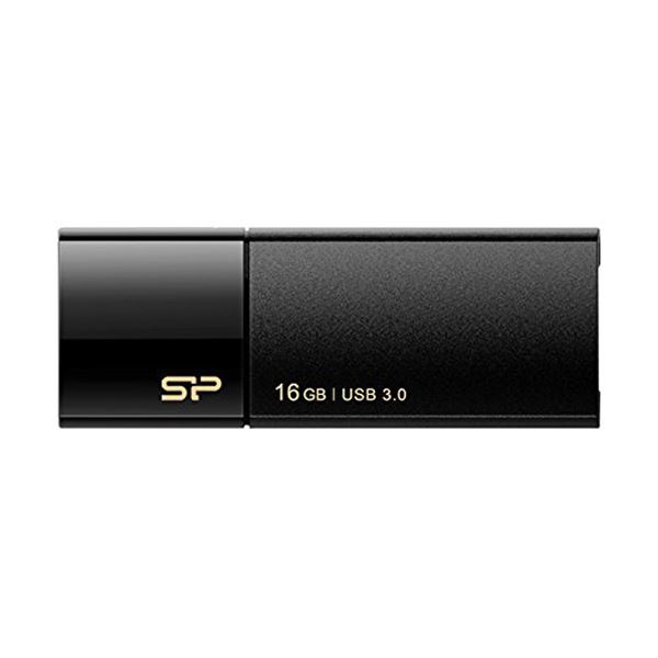 (まとめ) シリコンパワー USB3.0スライド式フラッシュメモリ 16GB ブラック SP016GBUF3B05V1K 1個 【×10セット】