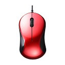 (まとめ)バッファロー 有線 BlueLED 静音3ボタンマウス レッド BSMBU100RD 1個【×3セット】(2)