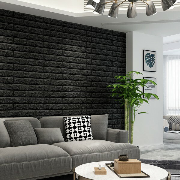 Diy 壁紙 おしゃれ 壁紙 18枚組 ブラック クッションブリック リメイク 壁紙シール 壁紙 壁紙シール ウォジック 壁 シールタイプ壁紙 Wagic クッションシート 引っこし 扉 引っ越し おしゃれ ドア シール壁紙 クッションレンガシート 家具 引越し ポイント10