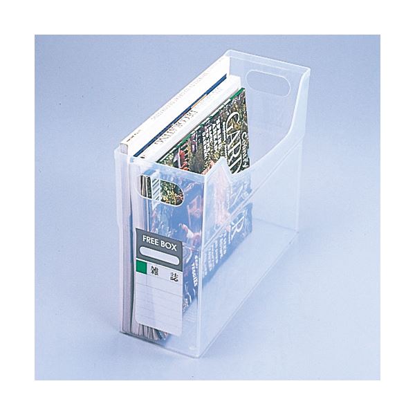 （まとめ）ライオン事務器 フリーボックス PP製 A4ヨコ 背幅127mm 透明 CS-110P 1個 【×5セット】 2