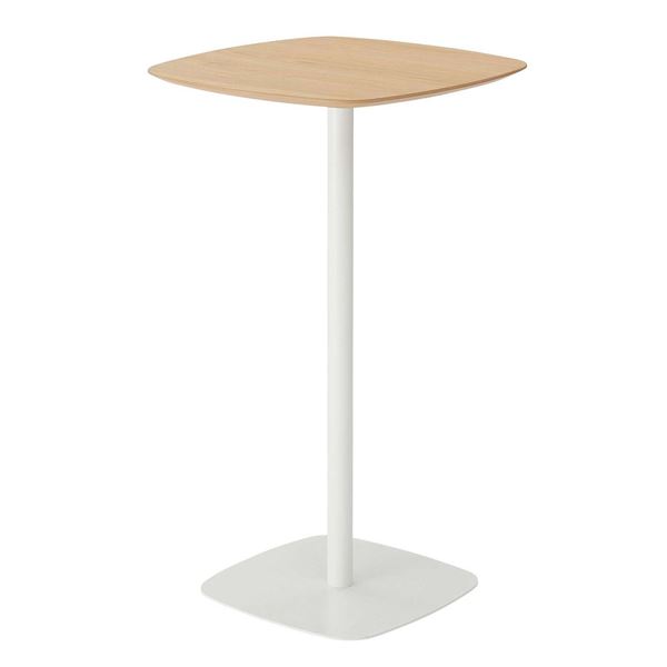 カウンターテーブル ハイテーブル 約幅60×奥行60×高さ102.5cm ホワイト スチール 組立品 オフィス 企業 店舗 リビング