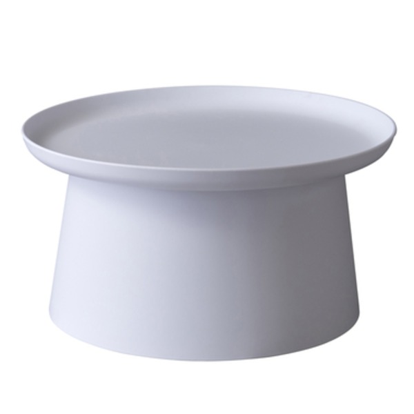 【ポイント10倍】サイドテーブル ミニテーブル 直径70×高さ36cm Lサイズ 円形 ホワイト ポリプロピレン 組立品 ラウンドテーブル リビング