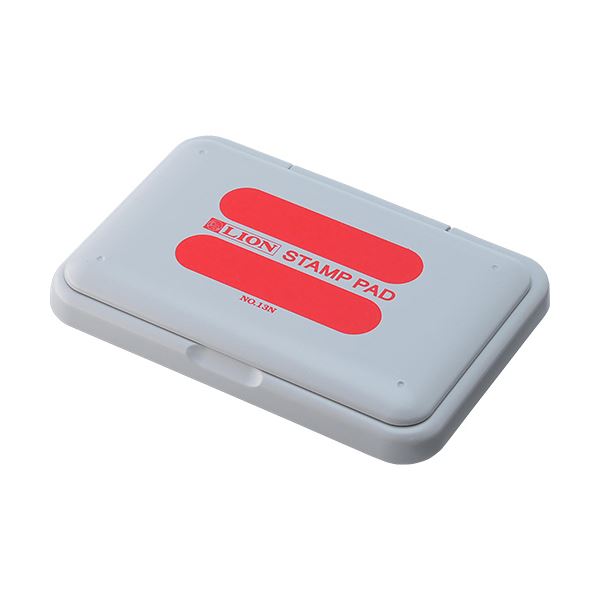 (まとめ) ライオン事務器 スタンプ台 水性染料54×93mm 赤 No.13N 1個 【×10セット】