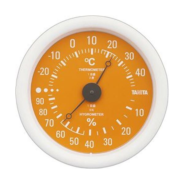 (まとめ)タニタ アナログ温湿度計 オレンジTT-515-OR 1個【×10セット】