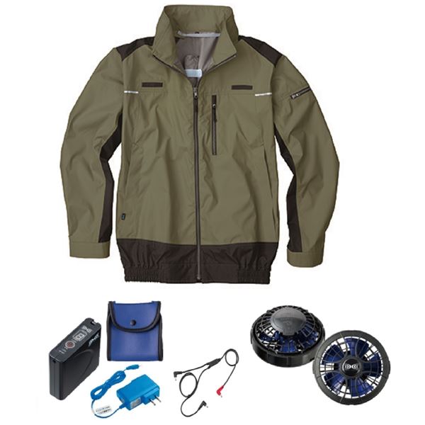 KU92110 空調服 R ポリエステル製 遮熱フルハーネス仕様 FAN2400SPBB・RD9261・LISUPER1セット カーキ..