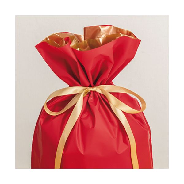 （まとめ）店研創意 ストア・エキスプレス 梨地リボン付ギフトバッグ ブラウン 24cm 1パック（20枚） 【×3セット】 2