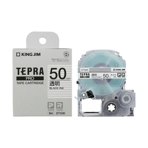(まとめ)キングジム テプラ PRO テープカートリッジ 50mm 透明/黒文字 ST50K 1個 【×3セット】 (まとめ)キングジム テプラ PRO テープカートリッジ 50mm 透明/黒文字 ST50K 1個 【×3セット】
