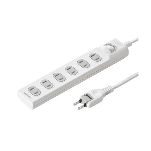 サンワサプライ 火災予防安全タップホコリ防止シャッター 一括集中スイッチ付 2P・6個口 ホワイト 10m TAP-TSH610SWN 1個 サンワサプライ 火災予防安全タップホコリ防止シャッター 一括集中スイッチ付 2P・6個口 ホワイト 10m TAP-TSH610SWN 1個