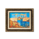 ダークブラウンアンティーク額 【額装品】世界の名画 F6 ゴッホ「アルルのはね橋」