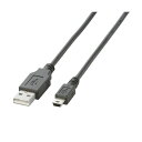 (まとめ) エレコム USB2.0ケーブル(A)オス-mini(B)オス ブラック 0.5m U2C-M05BK 1本 【×30セット】