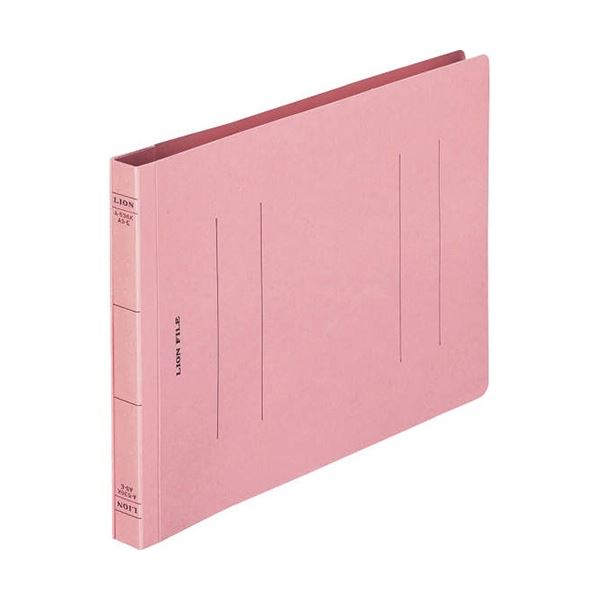 (まとめ) ライオン事務器 フラットファイル(環境)樹脂押え具 A5ヨコ 150枚収容 背幅18mm ピンク A-536K..