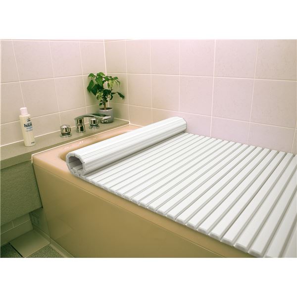 〔6個セット〕 風呂ふた 風呂フタ 80cm×140cm用 ホワイト 軽量 シャッター式 巻きフタ SGマーク認定 日本製 浴室 風呂