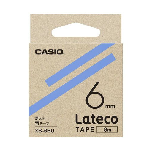(まとめ)カシオ計算機 ラテコ専用テープXB-6BU 青に黒文字(×10セット) (まとめ)カシオ計算機 ラテコ専用テープXB-6BU 青に黒文字(×10セット)