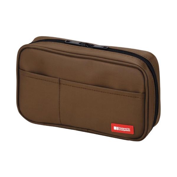 （まとめ） リヒトラブ ペンケース（ブックタイプ）茶 A-7551-9 1個 【×5セット】