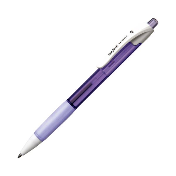 (まとめ) TANOSEE ノック式油性ボールペン(なめらかインク) 細字 0.7mm ラベンダー(インク:黒) 50本 【×10セット】