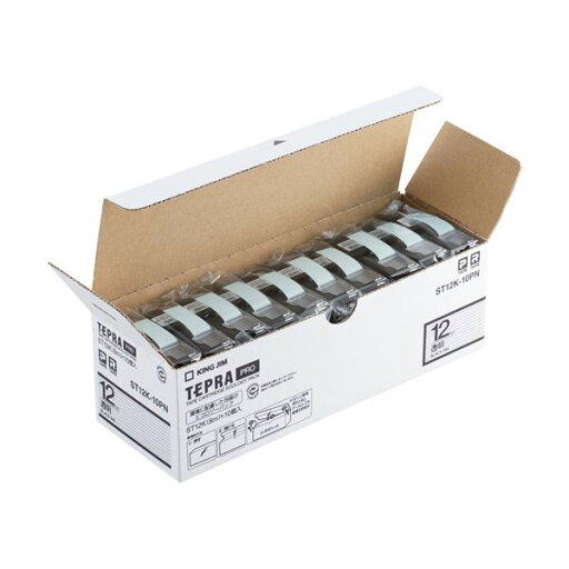 キングジム テプラ PROテープカートリッジ 12mm 透明/黒文字 エコパック ST12K-10PN 1パック(10個) キングジム テプラ PROテープカートリッジ 12mm 透明/黒文字 エコパック ST12K-10PN 1パック(10個)