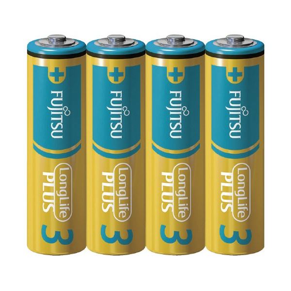 (まとめ) 富士通 乾電池 LongLifePlus 単3形 4本 LR6LP(4S) 【×15セット】