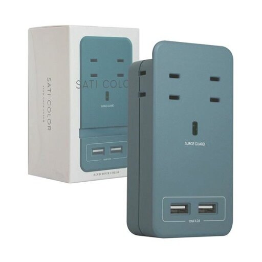 ファーゴ SATI COLOR電源タップ AC4個口+USB2ポート ブルー CT221BL 1個 ファーゴ SATI COLOR電源タップ AC4個口+USB2ポート ブルー CT221BL 1個