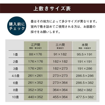 【ポイント10倍】純国産 い草 上敷き はっ水 カーペット 双目織 江戸間4.5畳（約261×261cm）