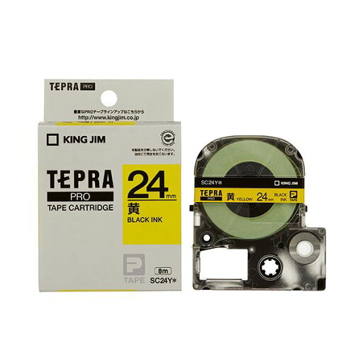 (まとめ) キングジム テプラ PRO テープカートリッジ パステル 24mm 黄/黒文字 SC24Y 1個 【×10セット】 (まとめ) キングジム テプラ PRO テープカートリッジ パステル 24mm 黄/黒文字 SC24Y 1個 【×10セット】