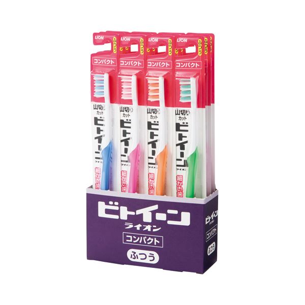 (まとめ) ライオン ビトイーン ライオン ハブラシ コンパクト ふつう HRYCM*K 1セット(12本) 【×5セット】