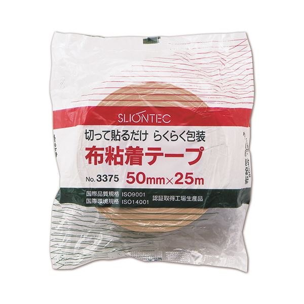 ■商品内容●段ボール梱包など一般梱包用と補修用です。●手で切れる●重ね貼りOK●30巻セットです。■商品スペック種類：布粘着テープ寸法：幅50mm×長さ25m厚さ：0.26mm材質：基材:ポリエチレンラミネート布、粘着剤:ゴム系粘着剤その他仕様：●一般梱包用●タック(ボールNo.):24●保持力(落下):7分●紙管色:赤■送料・配送についての注意事項●本商品の出荷目安は【1 - 5営業日　※土日・祝除く】となります。●お取り寄せ商品のため、稀にご注文入れ違い等により欠品・遅延となる場合がございます。●本商品は仕入元より配送となるため、沖縄・離島への配送はできません。[ No.337500-50x25DB ]