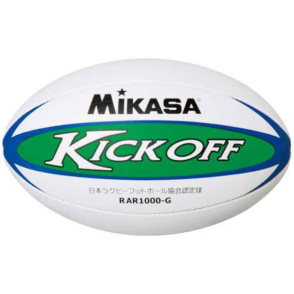 MIKASA(ミカサ)ラグビー ラグビーボール 認定球5号 ホワイト×グリーン 【RAR1000G】