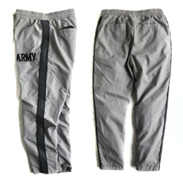 US　ARMY　IPFU　防風撥水加工大型リフレクタートレーニングパンツレプリカ　L　グレー