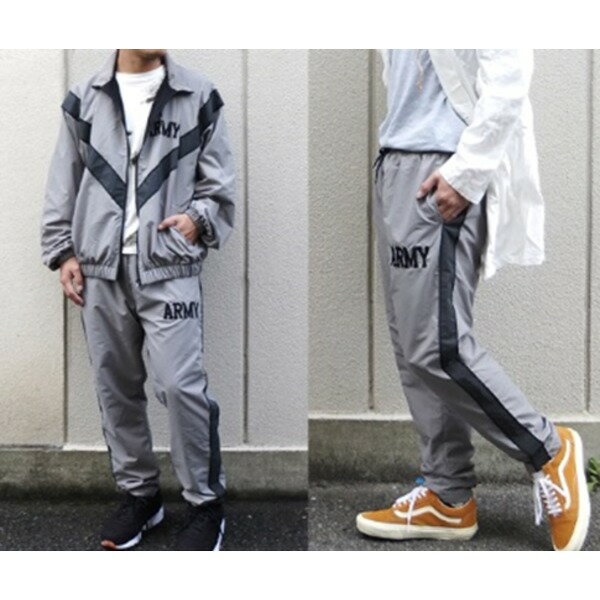 US　ARMY　IPFU　防風撥水加工大型リフレクタートレーニングパンツレプリカ　L　グレー